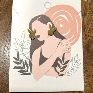 Stainless steel playboy bunny earrings